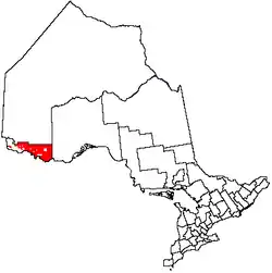 Location of Unorganized Rainy River District