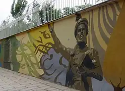 Urban painting with Ferdowsi's mausoleum (and his Shahname)