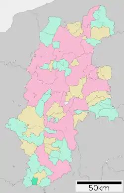Location of Urugi in Nagano Prefecture
