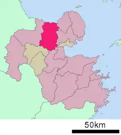 Location of Usa in Ōita Prefecture