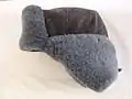 Ushanka with ear flaps folded back "ski-style"