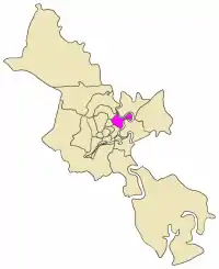 Position in the metropolitan area of HCMC