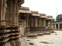 A profile of the outer wall of the mantapa in Vaidyeshvara temple