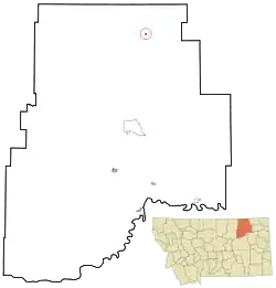 Location of Opheim, Montana
