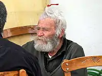 Old man from Crete dressed in the typical black shirt