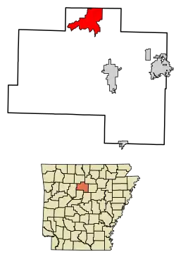 Location of Dennard in Van Buren County, Arkansas.