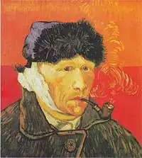 Self-portrait with Bandaged Ear, January 1889Oil on canvas, 51 × 45&nbsp;cmPrivate Collection (F529)