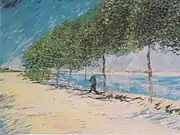 Walk Along the Banks of the Seine Near AsnièresJune–July, 1887Van Gogh Museum, Amsterdam (F299)