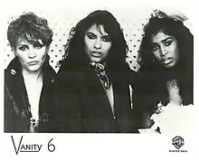 Right to left: Susan Moonsie, Vanity, and Brenda Bennett (1983).