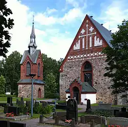 The Church of St. Lawrence (Finnish: Pyhän Laurin kirkko), the oldest church of Vantaa (ca. 1460) in the Helsinki Parish Village