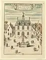 Ville de Mayenne and the main square with the Fountain (1695)