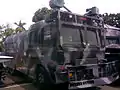 Water cannon vehicle of Police of Panamá, friendly named "Pitufo" (Smurf).