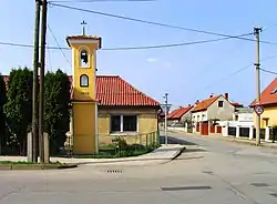 Belfry in the centre of Veleň