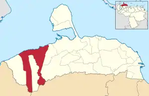 Location in Falcón