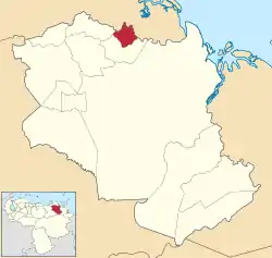 Location of Acosta Municipality in Monagas
