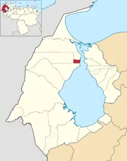 Location of San Francisco in Zulia and Venezuela