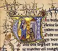Illuminated initial at the beginning of the Beatrijs manuscript.