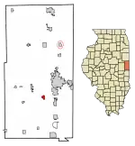 Location of Catlin in Vermilion County, Illinois.