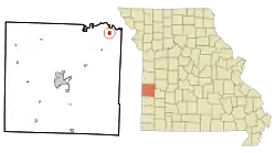 Location of Schell City, Missouri