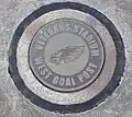Veterans Stadium's goalpost, used by the Philadelphia Eagles for 32 seasons, is marked in the same parking lot. (2011)