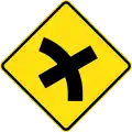 (W2-V104) Crossroad intersection on a curve on left (Used in Victoria)