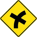 (W2-V104) Crossroad intersection on a curve on right (Used in Victoria)