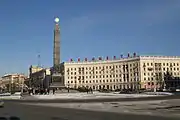 Victory Square in central Minsk, marked by a 38-meter triumphal obelisk in the centre.