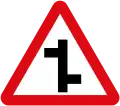 Staggered side road junction