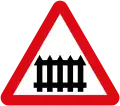 Guarded level locomotive crossing ahead