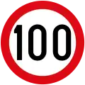 Maximum speed limit (100&nbsp;km/h)
