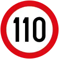 Maximum speed limit (110&nbsp;km/h)