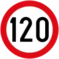 Maximum speed limit (120&nbsp;km/h)
