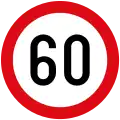 Maximum speed limit (60&nbsp;km/h)