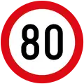Maximum speed limit (80&nbsp;km/h)