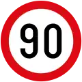 Maximum speed limit (90&nbsp;km/h)