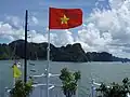 Vietnamese flag flown in the Hạ Long Bay