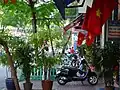 Flags displayed by Vietnamese houses during special occasions.