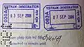 Entry and exit stamps issued at Noi Bai International Airport