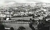 View of Monmouth from South at Penallt, with railway bridges and viaduct in the foreground.