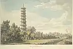 A view of the pagoda in 1763, a year after completion