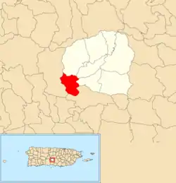 Location of Villalba Abajo within the municipality of Villalba shown in red