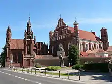 Image 129St. Anne's Church and the church of the Bernardine Monastery in Vilnius. Two examples of Gothic architecture. (from Grand Duchy of Lithuania)