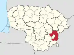 Location of Vilnius district municipality
