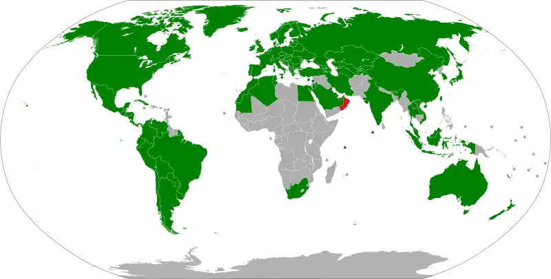Image 6Visa policy of Oman .mw-parser-output .legend{page-break-inside:avoid;break-inside:avoid-column}.mw-parser-output .legend-color{display:inline-block;min-width:1.25em;height:1.25em;line-height:1.25;margin:1px 0;text-align:center;border:1px solid black;background-color:transparent;color:black}.mw-parser-output .legend-text{}&nbsp;&nbsp;Oman .mw-parser-output .legend{page-break-inside:avoid;break-inside:avoid-column}.mw-parser-output .legend-color{display:inline-block;min-width:1.25em;height:1.25em;line-height:1.25;margin:1px 0;text-align:center;border:1px solid black;background-color:transparent;color:black}.mw-parser-output .legend-text{}&nbsp;&nbsp;Visa-free.mw-parser-output .legend{page-break-inside:avoid;break-inside:avoid-column}.mw-parser-output .legend-color{display:inline-block;min-width:1.25em;height:1.25em;line-height:1.25;margin:1px 0;text-align:center;border:1px solid black;background-color:transparent;color:black}.mw-parser-output .legend-text{}&nbsp;&nbsp;Visa required (from Tourism in Oman)