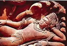 Vishnu reclining on the serpent Shesha (Ananta), Dashavatara Temple 5th century