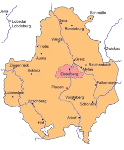 The map of the Vogtland in 1350