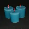 Hand-poured blue votive candles