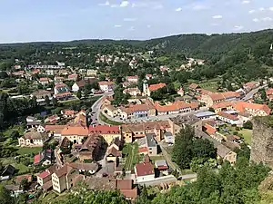 The market town of Vranov nad Dyjí, as seen from the château
