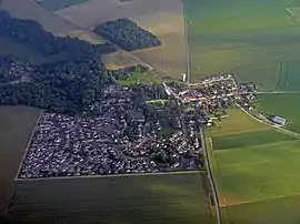 An aerial view of Auvillers in Neuilly-sous-Clermont