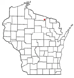 Location of Washington, Vilas County, Wisconsin